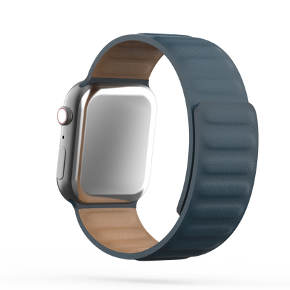 Leather Link Band Abyss Blue - For Apple Watch