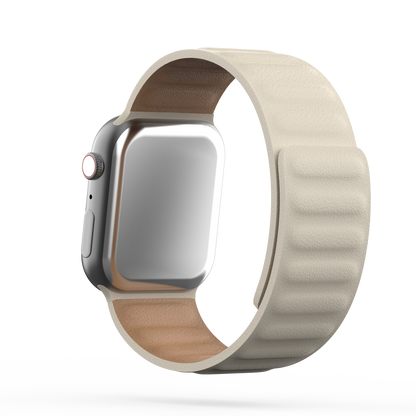 Leather Link Band Chalk White - For Apple Watch