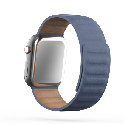 Leather Link Band Diver Blue - For Apple Watch