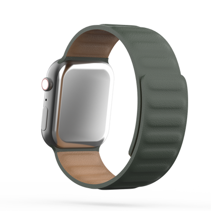 Leather Link Band Forest Green - For Apple Watch