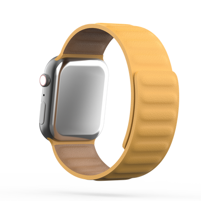 Leather Link Band Marigold Yellow - For Apple Watch