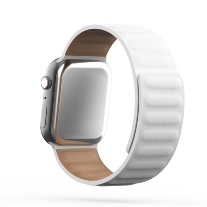 Leather Link Band White - For Apple Watch