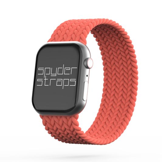 Braided Solo Loop Band Electric Orange - For Apple Watch