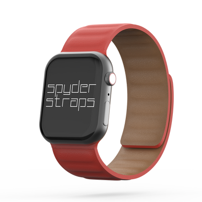 Leather Link Band Red - For Apple Watch