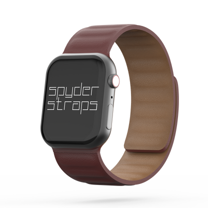 Leather Link Band Ruby Brown - For Apple Watch