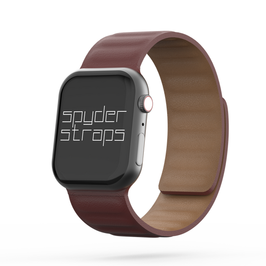 Leather Link Band Ruby Brown - For Apple Watch