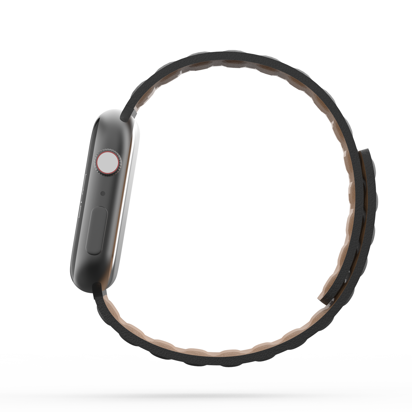 Leather Link Band Black - For Apple Watch