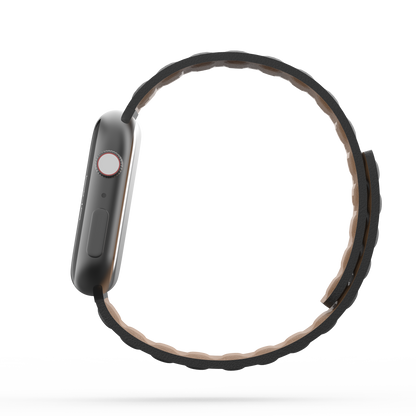 Leather Link Band Black - For Apple Watch