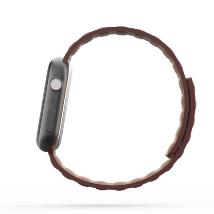 Leather Link Band Ruby Brown - For Apple Watch